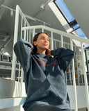 25 Autumn And Winter New Cotton Printing To Make Old Top + Pants Simple Letter Velvet Loose Knitting Set HZ1208