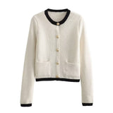 2025 Spring Button Knitted Cardigan Coat Small Scented Women's Sweater 6427034 HZ1208