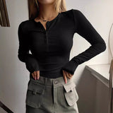 2025 Autumn And Winter Wishebay Women's New Button Ribs Knitted Shirt HZ1208