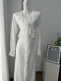 2025 New Women's Elegant Temperament V-Neck Lace Lotus Side Banquet Ass Dress Dress Dress HZ1208