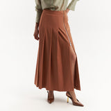 Fashion Women's High-Waisted 100-Fold Dress Embroidered Wine Glass Capacity Half-Dress Elegant Luxury Luxury Summer HZ1208