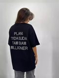 2025 Spring And Summer New Hot Diamond Letter T-Shirt Women Loose Round Neck Leisure Style Short-Sleeved Leisure HZ1208