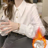 Cotton 2025 Spring And Autumn New Korean Version Of Small Fresh Cardigan Striped Print Single Pocket Loose Long-Sleeved Shirt Woman HZ1208