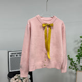 Small Gold Buckle Simple Knitted Cardigan 2025 Spring New Round-Neck Short Sweater Jacket HZ1208