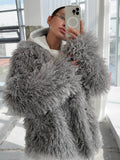 2025 Winter Fashion Faux Fur Coat Women's Loose Soft Thicker Coat HZ1208