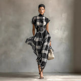 2025 Explosion. Women's Casual Cotton Set Long-Sleeved Round Collar Trousers Casual Set HZ1208