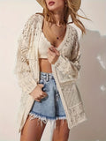 2025 New Women's Cardigan Long-Sleeved Loose Knitted Shirt Casual Hollow Design HZ1208