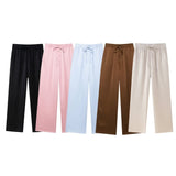 Street Wind Wrinkle Effect Double Buckle Blazer 4387127 Wrinkle Effect Pants 4387027 Set HZ1208