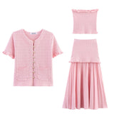 New Thoracic Blouse Knitted Jersey Three-Piece Set 4192041 4192043 4192042 HZ1208