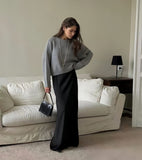 2025 Autumn And Winter Hot Sale Thick Short Round Neck Solid Color Sweater Bum Basic Women's Clothing HZ1208