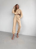 2025 New Rope Sweatpants Hot Girl Wind Trousers Trousers Women's Clothing HZ1208