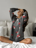 Casual Temperament Women's Loose Lazy Languid Mushroom Prints Sleeve Sweater Women's Autumn Casual HZ1208