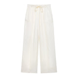 Summer New Silk-Sense Wistry Hanging Neck Top 2754253 Wide Leg Pants 2706253 HZ1208