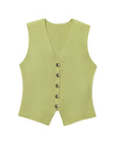 Z Spring New Vest Vest Outside The Vest Blouse Design Sense Of Niche Temperament Knitted Vest Splicing Skirt HZ1208