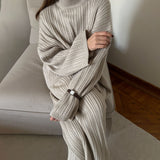 Fashion Sense Sweater Set (Without Neck) High-Collar Knitted Sweater Knitted Retro Loose Woman HZ1208