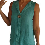 2025 Women's Fake Cardigan V-Neck Cotton Sleeveless Casual Shirt Cotton And Shemp Breathable HZ1208