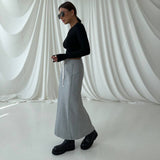 2025 Autumn And Winter New High-Waisted Cotton Comfortable Half-Body Skirt Hot Straight Knitted Long Skirt HZ1208