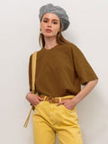 2025 Hot Summer T-Shirt Women's Pure Cotton 16-Color Basic Loose Top Ins Soft T-Shirt HZ1208